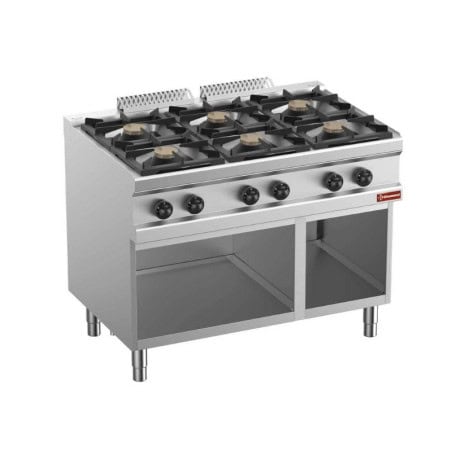 DIAMOND - Fourneau gaz 6 feux vifs sur armoire ouverte neutre GN 2/1