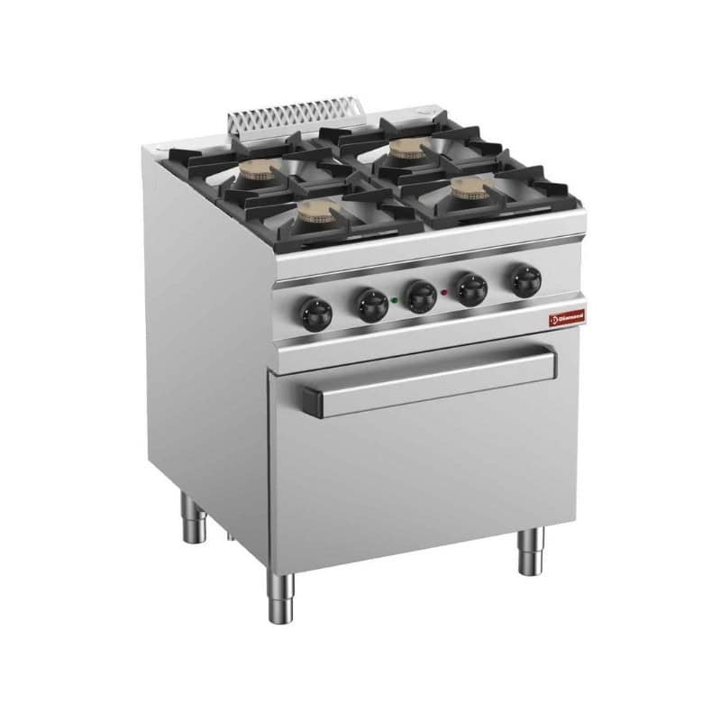 DIAMOND - Fourneau gaz 4 brûleurs 4x 5,5 Kw  électrique à convection GN 1/1