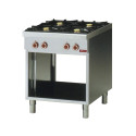 DIAMOND - Fourneau 4 brûleurs, 2x 3,6 kW et 2x de 5 kW feux vifs sur armoire ouverte