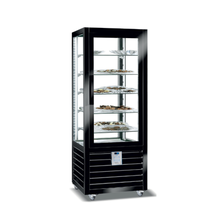 ISOTECH - Vitrine chocolat vitrée +14 / +18°C - 360 litres - Profil carré -  6 étagères verre tournantes Ø 452 mm - quadro Neo