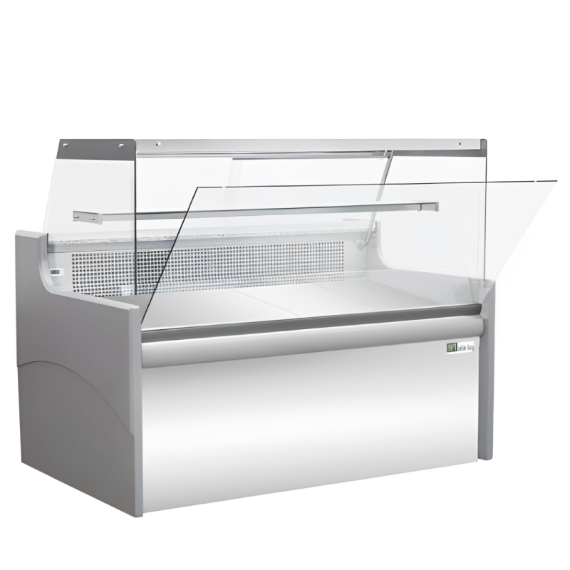 AFI - Vitrine multi-services de comptoir + 2°C/+ 5°C - P. 90 cm - L. 134 à L.290  cm - Froid ventilé Gris