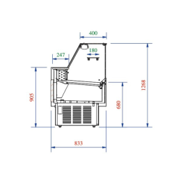 ISOTECH - Comptoir d'exposition + 2°C/+ 8°C - Vitrage droit - froid ventilé - ARAYA