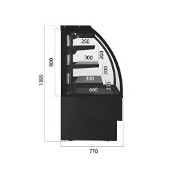 ISOTECH - Vitrine pâtissière réfrigérée + 2°C/+ 4°C - Vitrage bombé - froid ventilé - L. 60 à 240 cm Artemis