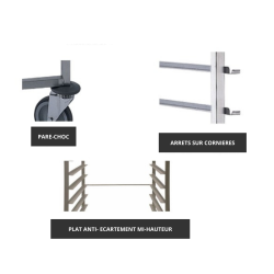 Echelles pâtissière à bacs 20 niveaux MONOBLOC - 600 x 400 MM - ENTREE 618