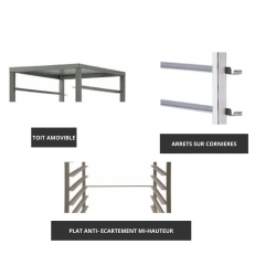 Echelle de stockage 20 NIVEAUX - Plat anti écartement - 800 X 600 MM - ENTREE 800