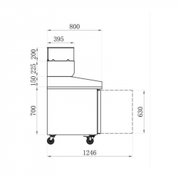 DIMENSIONS MEUBLE PIZZAS RÉFRIGÉRÉ - AVEC VITRINE - 3