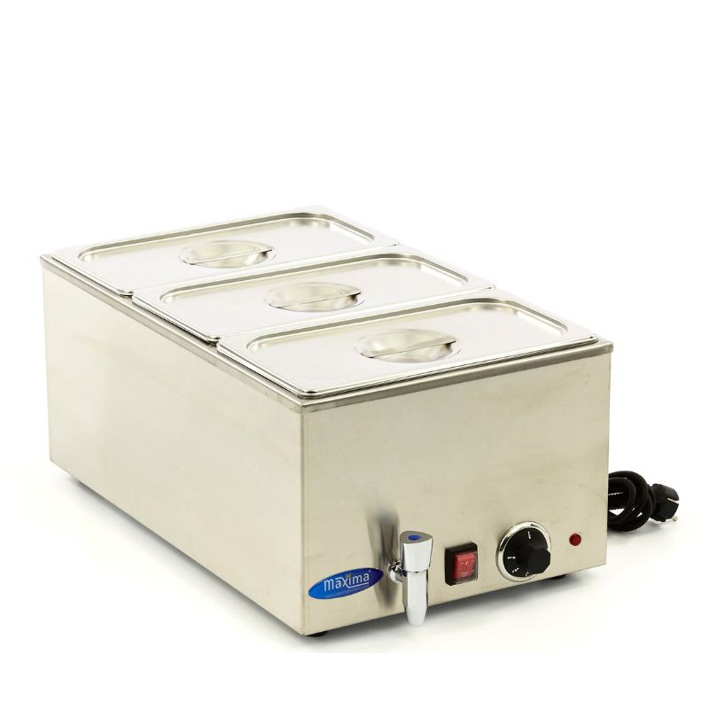 MAXIMA - Bain Marie - avec robinet de vidange - GN 3 x 1/3  230 V