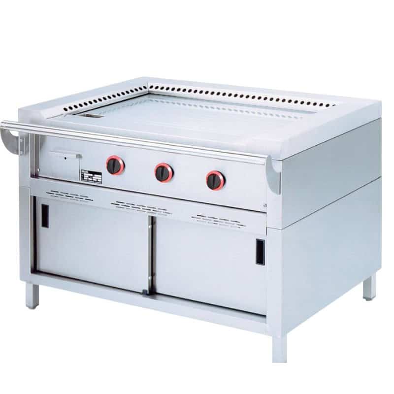 DIAMOND - Plaque "Teppanyaki" gaz, 3 zones x 7 kW sur armoire