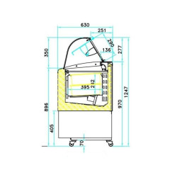 COMBISTEEL - Vitrine à crème glacée FIJI 339 litres bac - 6X5 LTR