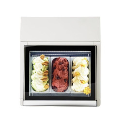 COMBISTEEL - Vitrine à crème glacée de table ouverture côté artisan - 3X5 LTR