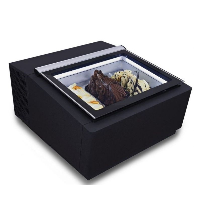 COMBISTEEL - Vitrine à crème glacée de table ouverture côté client - 3X5 LTR