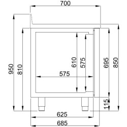 COMBISTEEL - Table réfrigérée positive -2/+8°C - 281L - 2P - H85 CM