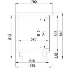 COMBISTEEL - Table réfrigérée positive -2/+8°C - dosseret - 474L - 3P - H85 CM