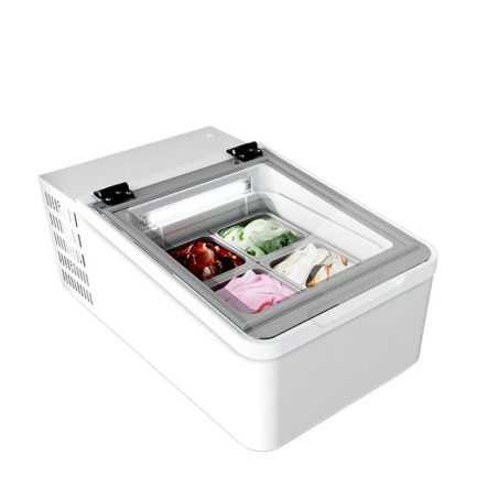 FRAMEC - Vitrine à crème et bâtonnets glacés 2X5 L STANDARD ouverture côté client