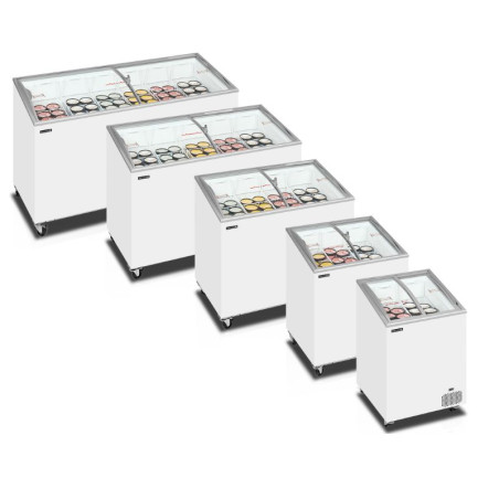 TEFCOLD - Congélateur pour crème glacée artisanale 352 litres couvercles coulissants incurvés