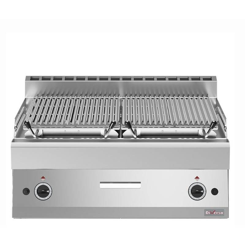 DIAMOND - Grill pierres de lave gaz 365x485 1/2 module grille en fonte "double face"