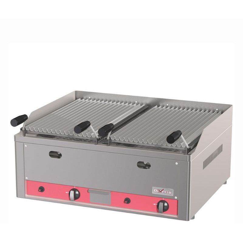 DIAMOND - Grill pierre de lave 1/2 module 8kw GAZ