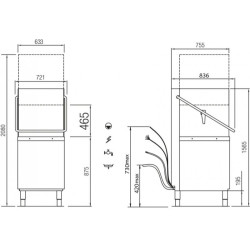 NOSEM - Lave-vaisselle à capot - 22 litres - Panier 500 x 500 mm - NEO803V1