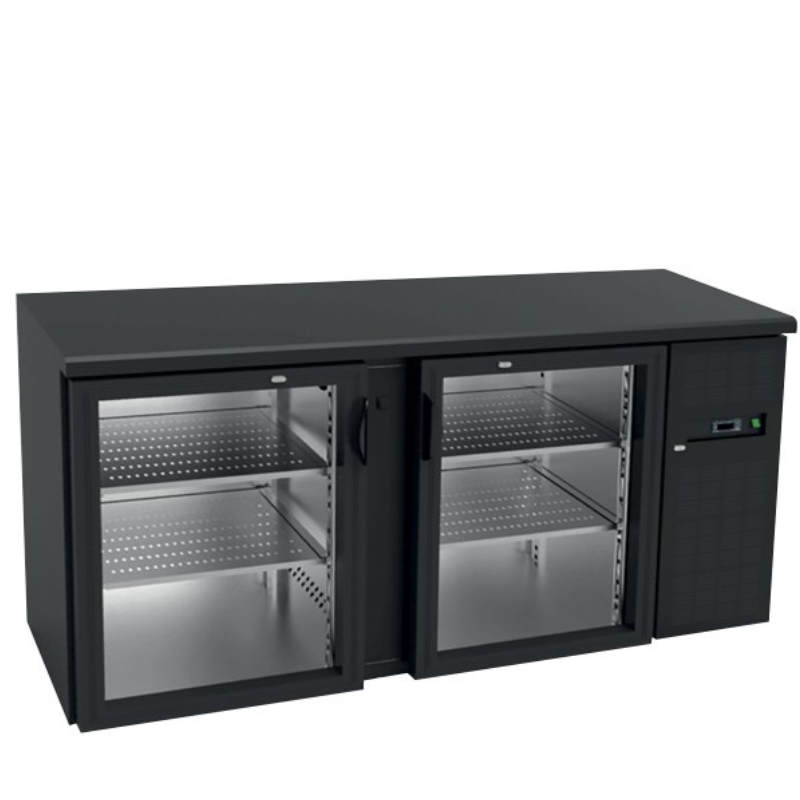 Furnotel - Arrière-bars skinplate 349 litres - Groupe logé - 2 portes vitrées