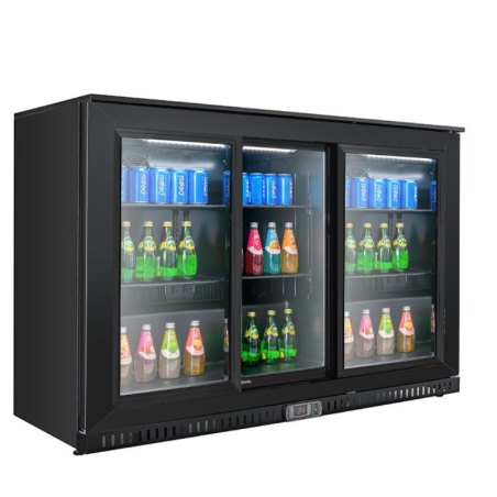 Furnotel - Arriere-bar - 3 portes coulissantes 328 litres - 3 porte vitrée