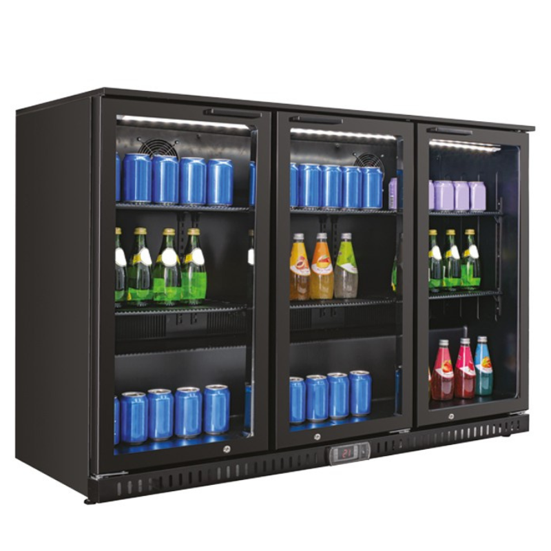 Furnotel - Arriere-bar 3 portes battantes 328 litres - 3 porte vitrée