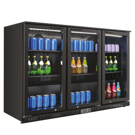 Furnotel - Arriere-bar 3 portes battantes 328 litres - 3 porte vitrée