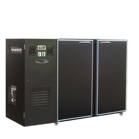 UNIFRIGOR - Arrière-bar Skinplate 260 litres - Série LEDS - Groupe logé - 2 petites portes pleines