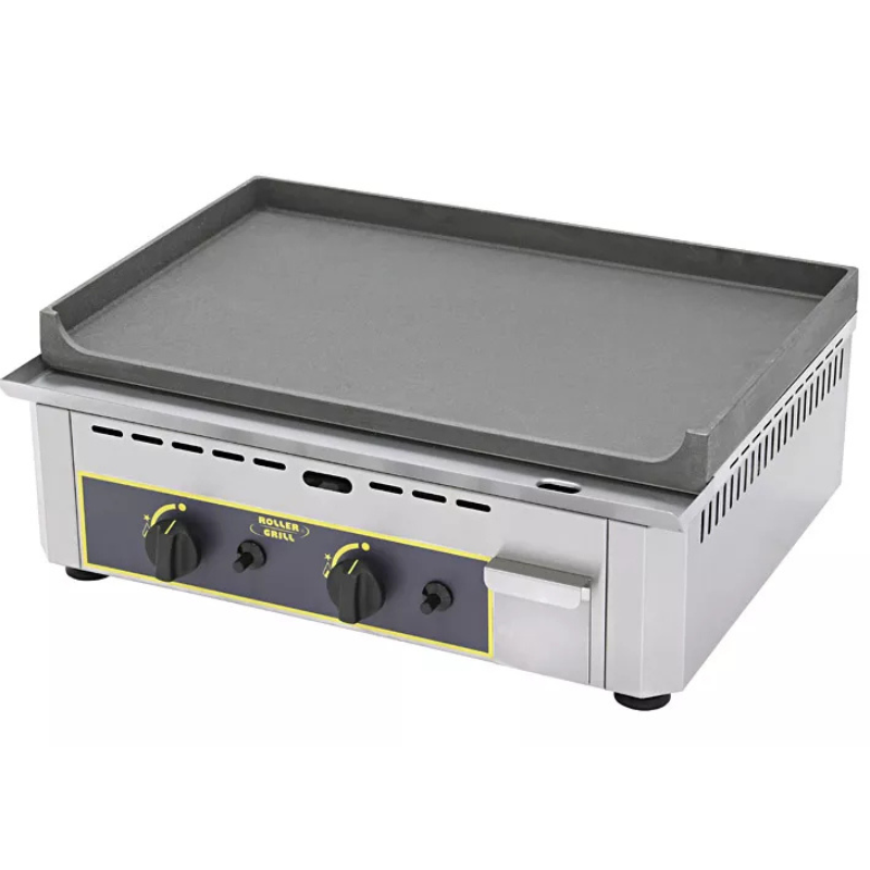 ROLLER GRILL - Plaque lisse à snacker en fonte gaz - 400 x 400 mm