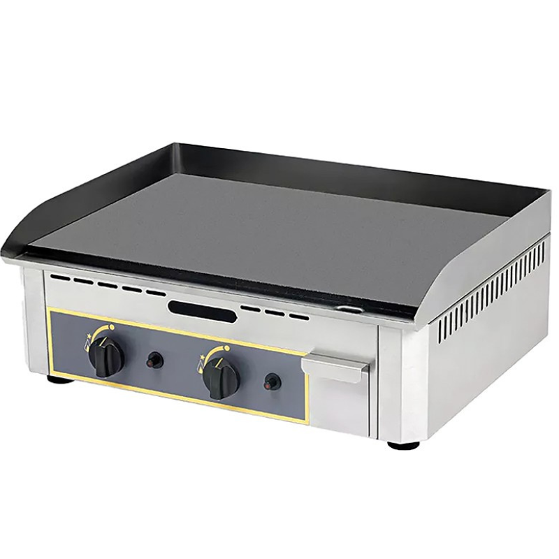 FURNOTEL - Plaque à snacker gaz lisse en acier décarburé 600 x 400 mm