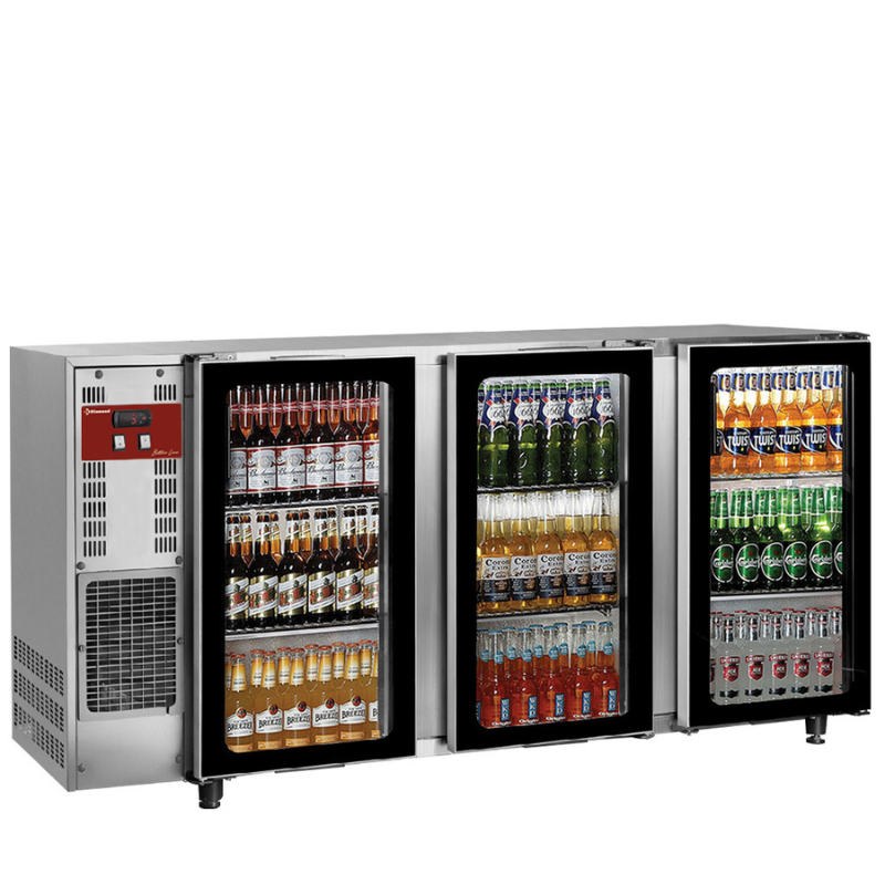 DIAMOND - Refroidisseur de bouteilles 579 Litres acier inox 3 portes vitrées