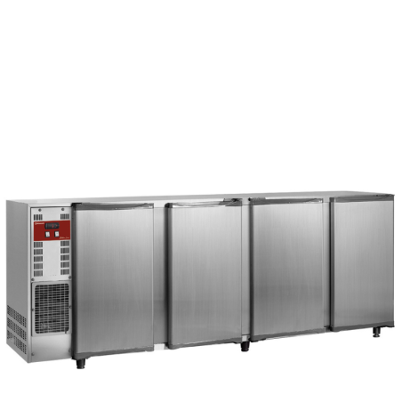 DIAMOND - Refroidisseur de bouteilles 783 Litres acier inox 4 portes fermées