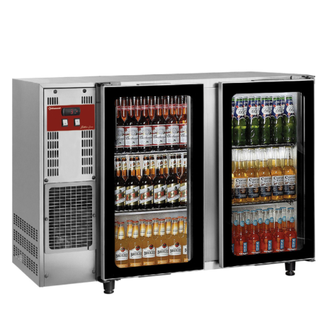 DIAMOND - Refroidisseur de bouteilles 375 Litres acier inox 2 portes vitrées
