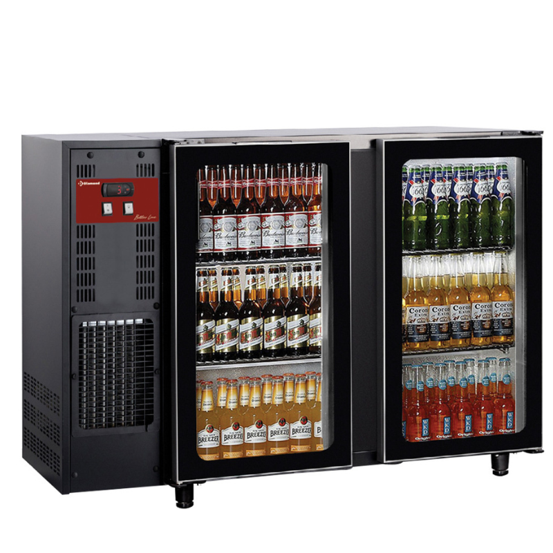 DIAMOND - Refroidisseur de bouteilles 375 litres skinplate 2 portes vitrées