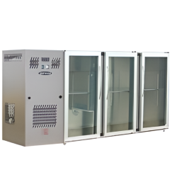 Unifrigor - Arrière-bar Inox - Série LEDS - Groupe logé - 3 larges portes vitrées - 736 litres - U73LVI