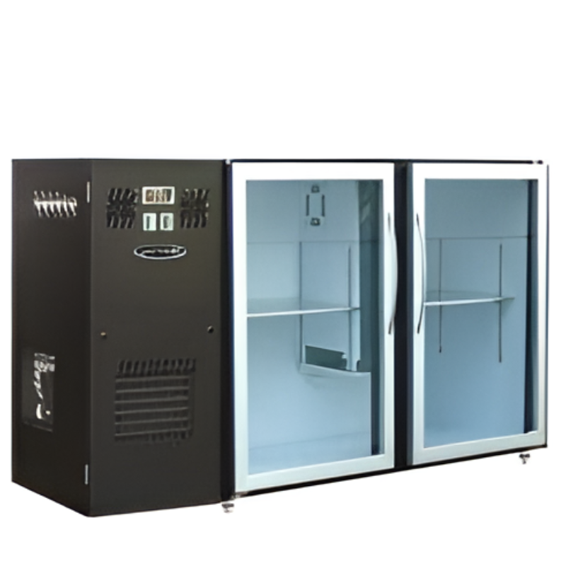 Unifrigor - Arrière-bar Skinplate - 466 litres - Série LEDS - Groupe logé - 2 larges portes vitrées