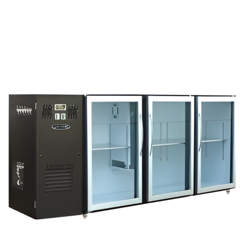 UNIFRIGOR - Arrière-bar Skinplate - 390 litres - Série LEDS - Groupe logé - 3 petites portes vitrées