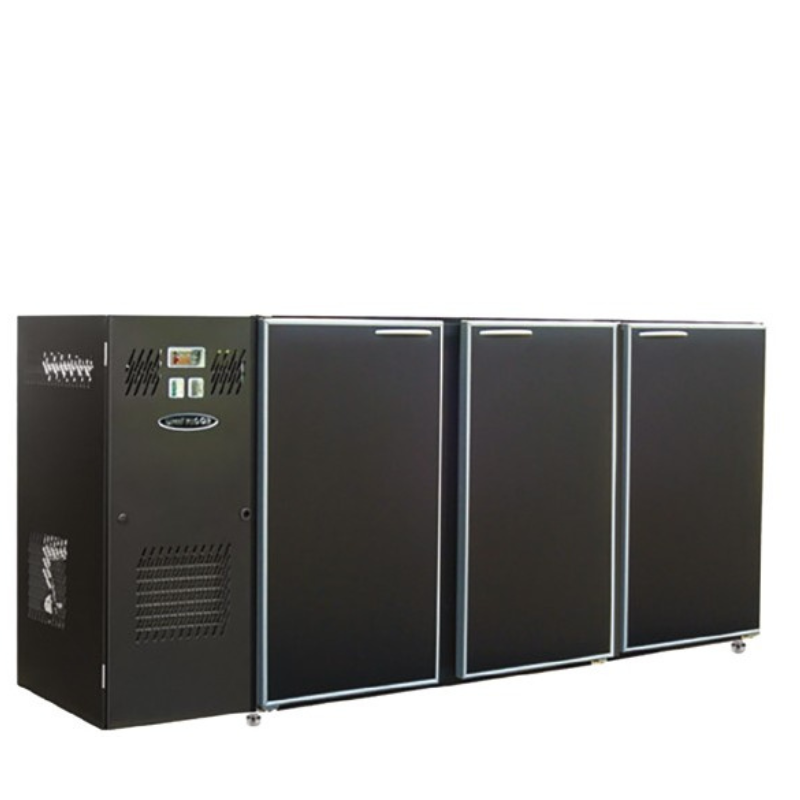 UNIFRIGOR - Arrière-bar Skinplate - 436 litres - Série CLASSIC - Groupe logé - 3 moyennes portes pleines