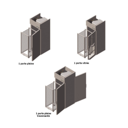 COLDLINE - Armoire réfrigérée à chariot positive -2° + 8°C - 830 litres - GN 2/1 et 600 x 400 - Groupe logé - 1 porte vitrée
