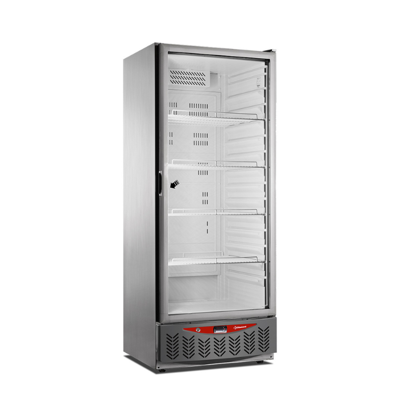 DIAMOND - Armoire frigorifique +1°/+8° GN2/1+ 600x400 porte vitrée ventilée 600 Litres acier inox