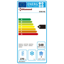 DIAMOND - Armoire frigorifique400 litres 0°/+8°C  ventilée 1 porte