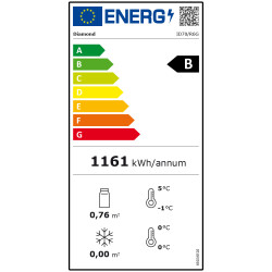 DIAMOND - Armoire frigorifique 700 Litres  0°/+8°C ventilée 1 porte vitrée (GN 2/1), sur roues