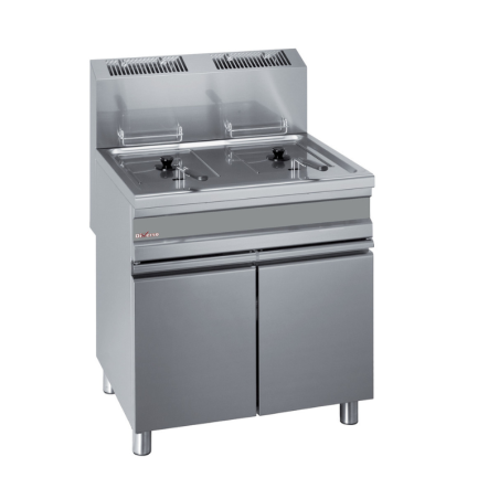 DIAMOND - Friteuse gaz 2 X 15 litres sur armoire inox