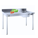 SOFINOR -  Tables du chef à bords droits cuve  à droite 400x400x250 mm