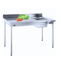 SOFINOR -  Tables du chef à bords droits cuve  à droite 400x400x250 mm