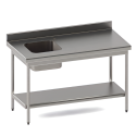 SOFINOR -  Table du chef standards cuve à  gauche P70 cm  bord rayonné 15/10èmes grande cuisine