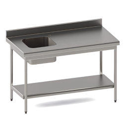 SOFINOR -  Table du chef standards cuve à  gauche P70 cm  bord rayonné 15/10èmes grande cuisine
