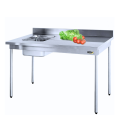SOFINOR -  Tables du chef cuve à gauche bords droits  400x400x250 mm