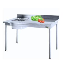 SOFINOR -  Tables du chef cuve à gauche bords droits  400x400x250 mm