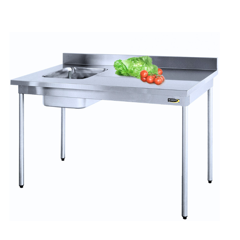 SOFINOR -  Tables du chef cuve à gauche bords droits  400x400x250 mm