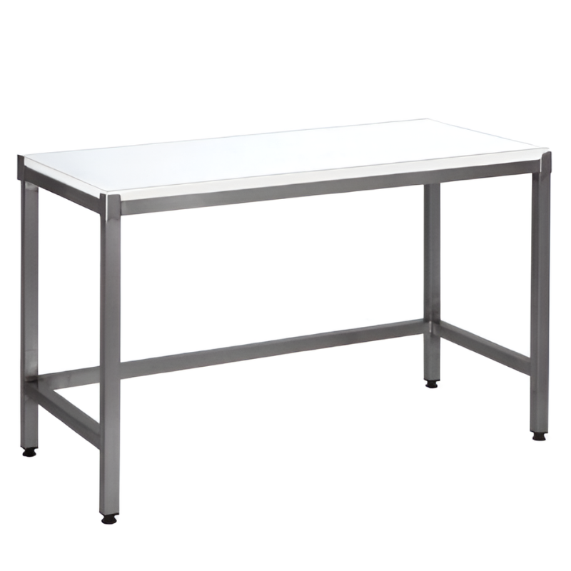 SOFINOR - Tables de découpe dessus polyéthylène P70 cm centrale à pied carrés soudés